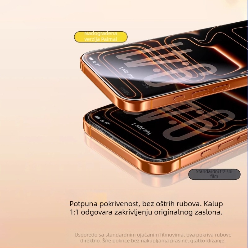 PaiPaiMi zaštitni film od kaljenog stakla za prednju stranu iPhone 17 Pro Max – otporno na prašinu, otporno na udarce, potpuno prekrivanje zaslona