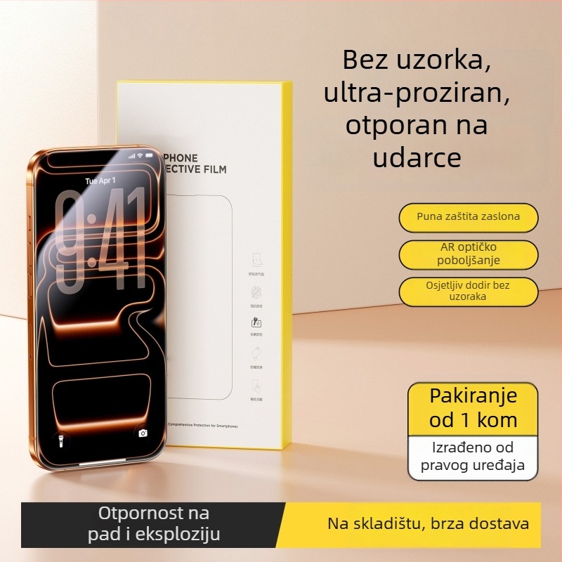 PaiPaiMi zaštitni film od kaljenog stakla za prednju stranu iPhone 17 Pro Max – otporno na prašinu, otporno na udarce, potpuno prekrivanje zaslona