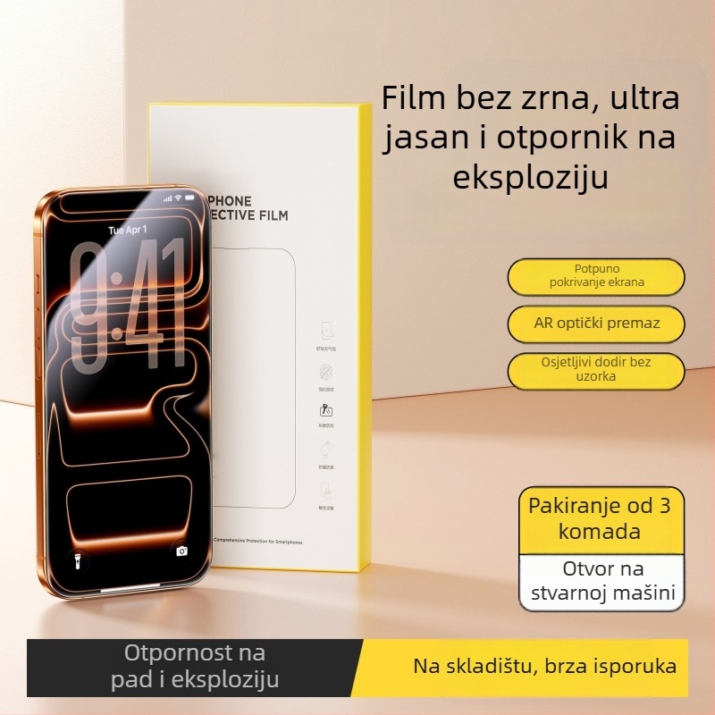PaiPaiMi zaštitni film od kaljenog stakla za prednju stranu iPhone 17 Pro Max – otporno na prašinu, otporno na udarce, potpuno prekrivanje zaslona
