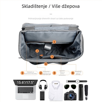 BADENROO Vodootporan Flip-Top ruksak, unisex, za svakodnevnu upotrebu i putovanja, 20–35 L, Oxford tkanina