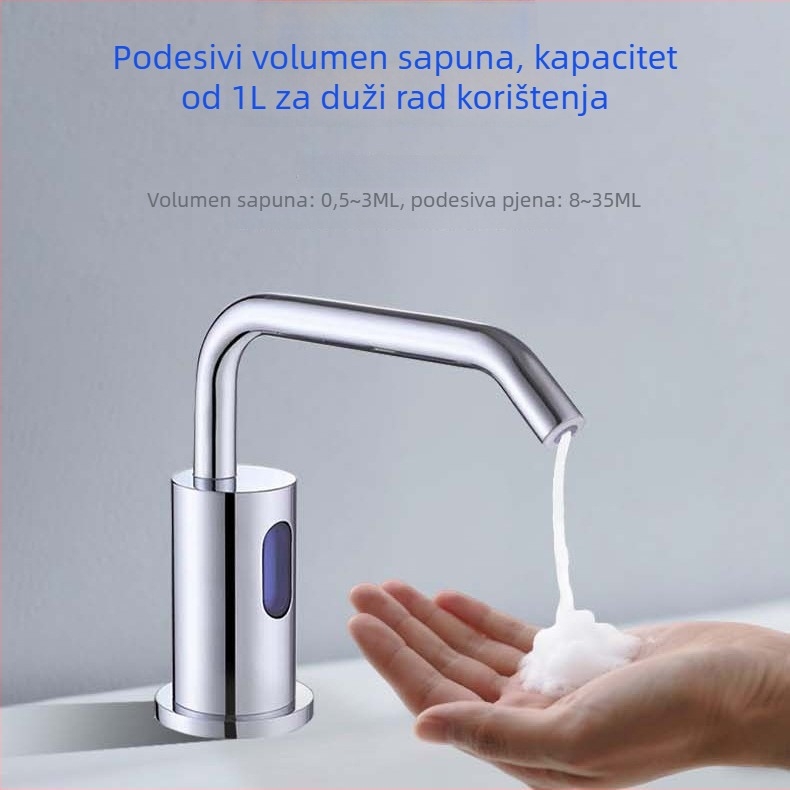 Bakreni indukcijski dozator pjene sapuna, perforirano montiranje, elektroplatirani završetak, CE certifikat, moderan minimalistički stil