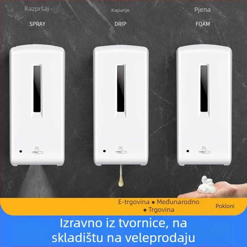 Automatski dozator za dezinfekciju ruku - zidni, komercijalna upotreba, bez dodira, ABS, ROHS, 1050 g, injekcijsko oblikovanje, funkcija senzora