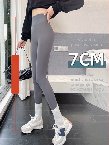 Nine-Point tajice za jogu i fitness – bezšivne, uski kroj, kontrola trbuha, podizanje stražnjice, 3D uzorak