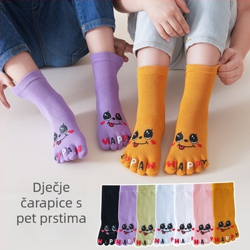 Dječje čarape s pet prstiju, pamuk, cartoon motiv, srednja duljina čarapa, antibakterijske