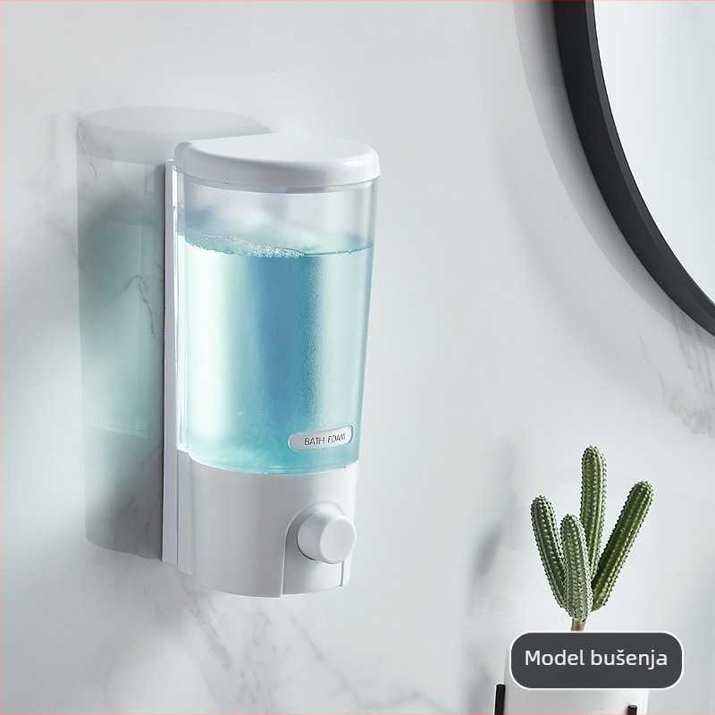 Zidni dozator sapuna za hotelske kupaonice, bez bušenja, ručnim pritiskanjem, plastika, Hannai, moderan minimalistički stil (0,35 kg)