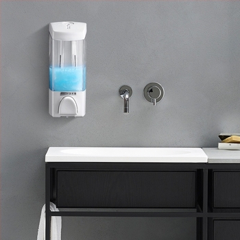 Ručni dispenzer za sapun ABS, kapacitet 300/500 ml, ručno pritiskanje, proizveden injekcijskim kalupom, moder stil