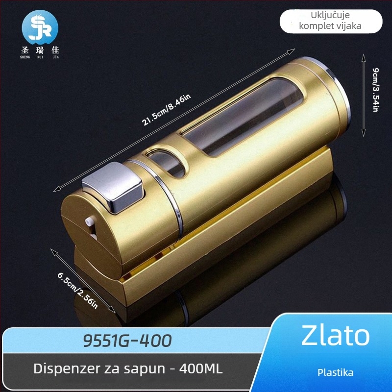 Zidni dozator tekućeg sapuna, ručno pritiskanje; materijal: plastika; minimalistički stil; marka Sheng Ruijia; model 9551
