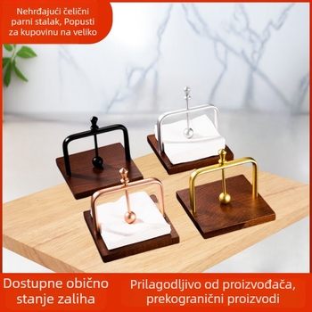 Držač salveta za radnu ploču za restorane i hotele, aluminij, eloksirani završni sloj, ovalni oblik, moderan minimalistički stil