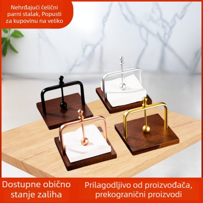 Držač salveta za radnu ploču za restorane i hotele, aluminij, eloksirani završni sloj, ovalni oblik, moderan minimalistički stil