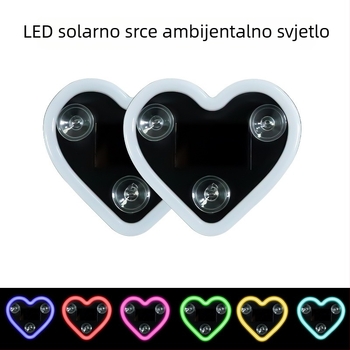 Unutarnja automobilna dekorativna svjetiljka – solarna lampica srca, usisavačem držač, stražnji unutarnji prostor, 0.5W, 5V