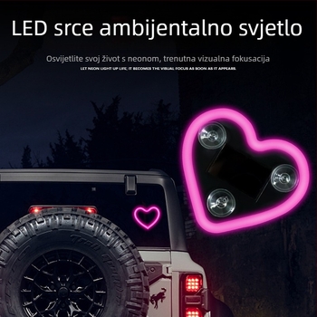 Unutarnja automobilna dekorativna svjetiljka – solarna lampica srca, usisavačem držač, stražnji unutarnji prostor, 0.5W, 5V