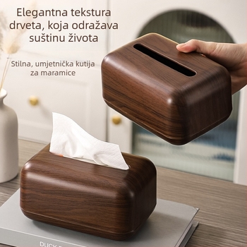 Kutija za papirnate maramice s uzorkom drveta, kineskog stila, stolna verzija (Materijal: PP • Za papirnate maramice: Odvojive • Model: Drveni uzorak • Funkcija: Višenamjenska • Ugradnja: Stolna ploha)