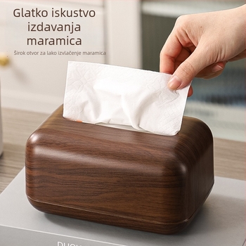 Kutija za papirnate maramice s uzorkom drveta, kineskog stila, stolna verzija (Materijal: PP • Za papirnate maramice: Odvojive • Model: Drveni uzorak • Funkcija: Višenamjenska • Ugradnja: Stolna ploha)