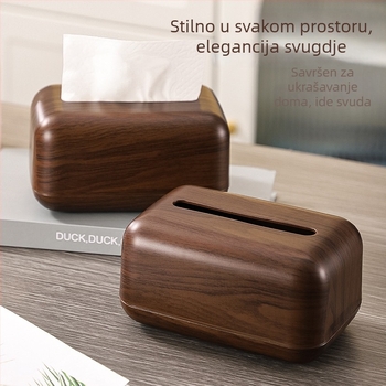 Kutija za papirnate maramice s uzorkom drveta, kineskog stila, stolna verzija (Materijal: PP • Za papirnate maramice: Odvojive • Model: Drveni uzorak • Funkcija: Višenamjenska • Ugradnja: Stolna ploha)