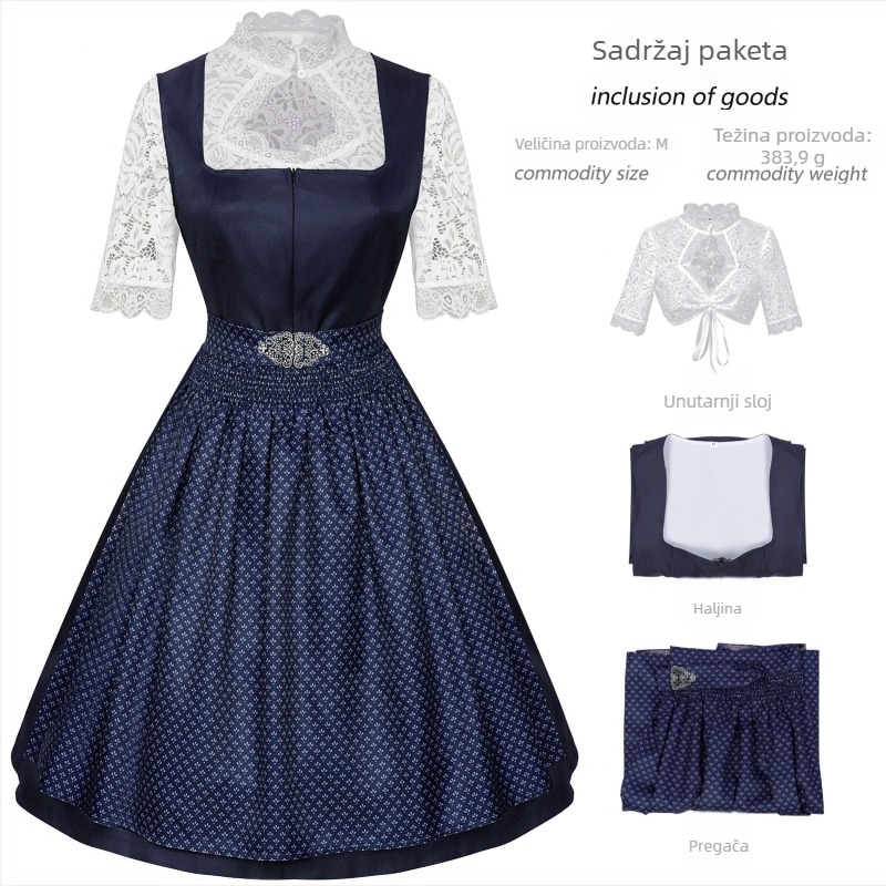 Bavarijska Oktoberfest haljina – dvodijelni unisex set, poliester, proljeće 2025, dobna skupina 18–24, brend Man yi shang
