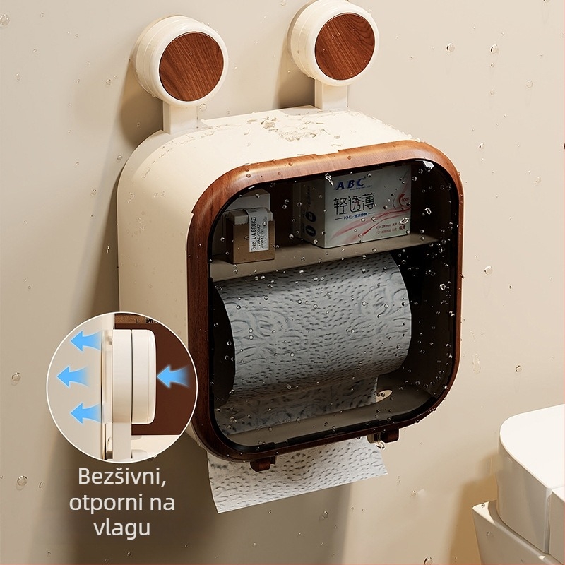 Stalak za toaletni papir s usisnim držačem, vodootporan, plastičan, za rolu papira, model 05456406046