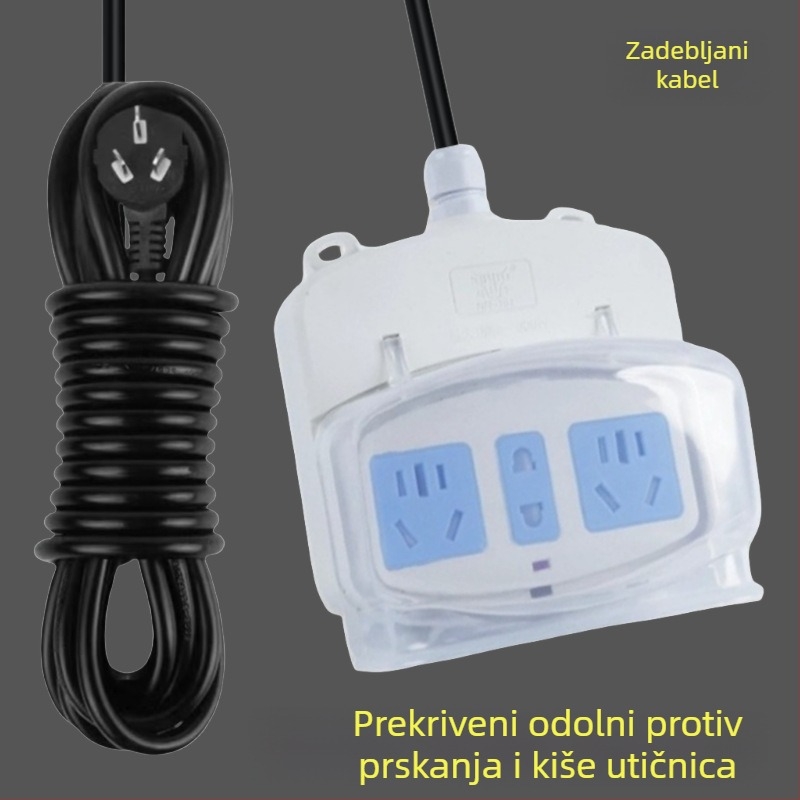 Vanjski kišni kupaonski produžni kabel s zaštitnim poklopcem i utičnicom za bojler te pametnim poklopcem WC-a (Brand: Resistant to cattle; Konverzija: Da)
