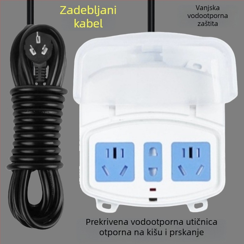 Vanjski kišni kupaonski produžni kabel s zaštitnim poklopcem i utičnicom za bojler te pametnim poklopcem WC-a (Brand: Resistant to cattle; Konverzija: Da)