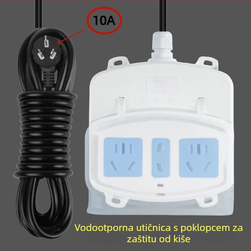 Vanjski kišni kupaonski produžni kabel s zaštitnim poklopcem i utičnicom za bojler te pametnim poklopcem WC-a (Brand: Resistant to cattle; Konverzija: Da)