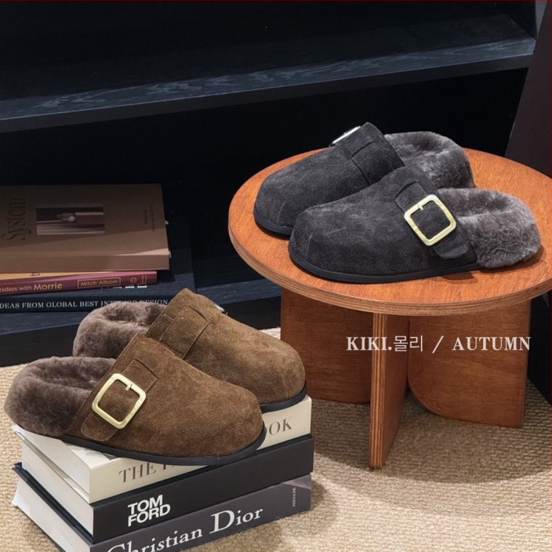 Mollykiki ženske ravne cipele od nubuka, vuneni ulošak, gumena potplata, debljina potplata 3–5 cm, jesen-zima 2025