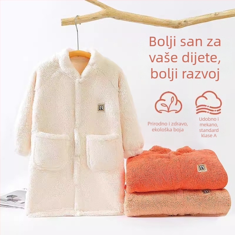 Dječji sanjivi vreća za jesen-zimu s podijeljenim nogama, debela i topla noćna odjeća