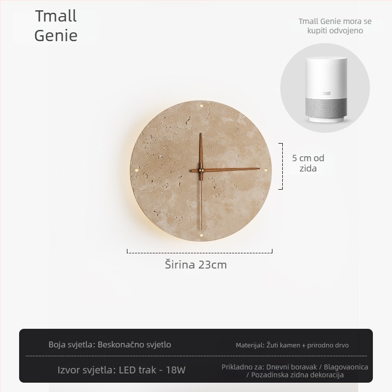 Zidna lampa s mramornim sjenilom i tijelom, LED izvor svjetla, moderni minimalistički stil, kompatibilna s Mijia Smart i TmallGenie