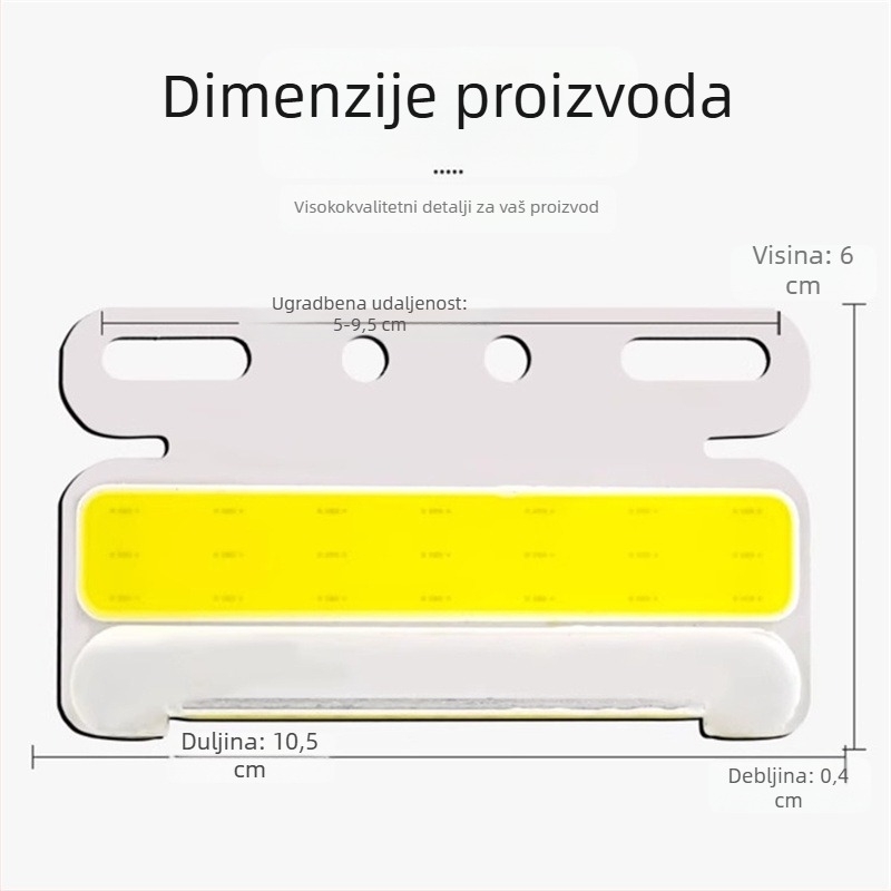 LED bočno svjetlo za vozila, model Cob edge light, izvor svjetla LED