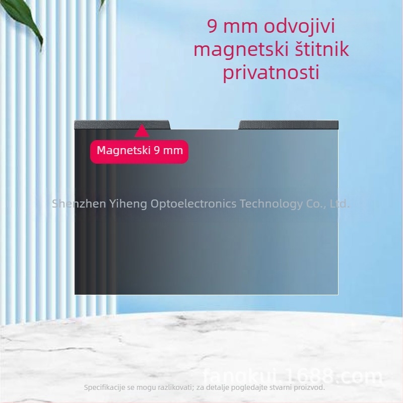 Magnetski odvojivi film za privatnost zaslona prijenosnog računala, bez ljepila; veličine 13,3/14/15,6/16 inča; anti-odsjajni