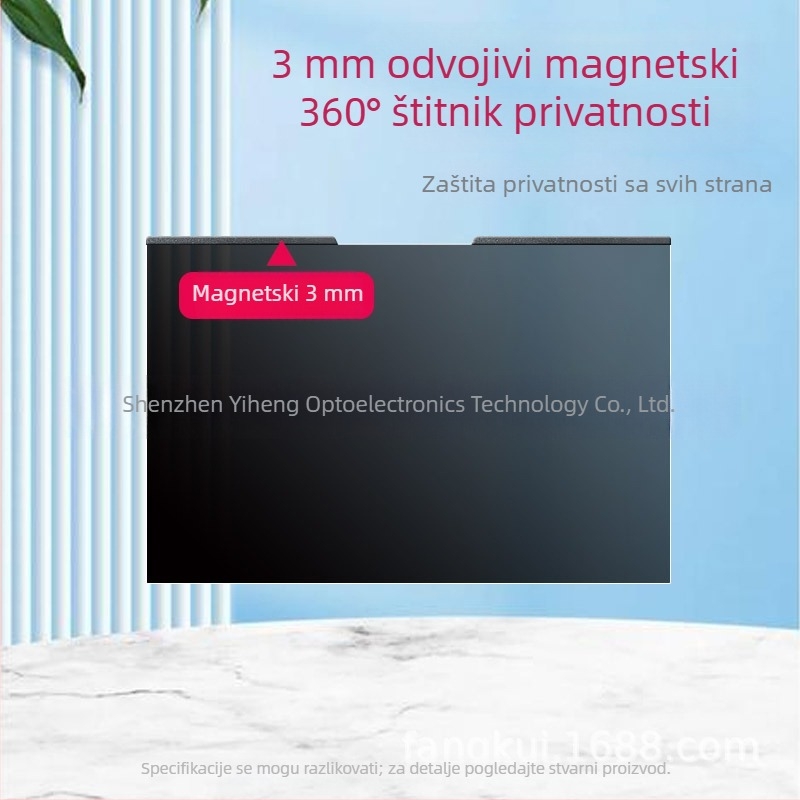 Magnetski odvojivi film za privatnost zaslona prijenosnog računala, bez ljepila; veličine 13,3/14/15,6/16 inča; anti-odsjajni