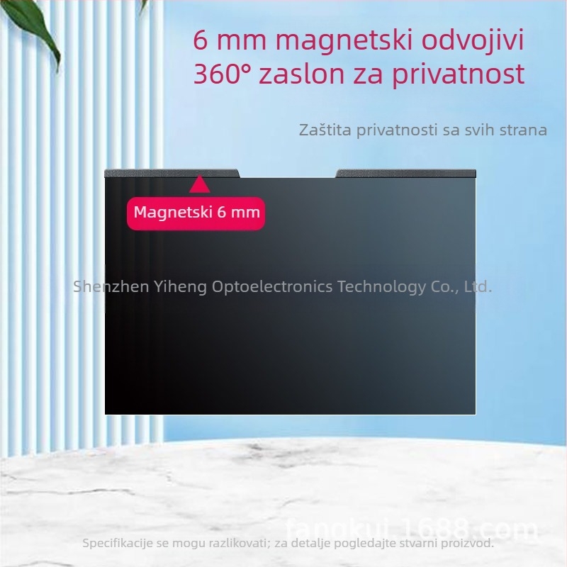 Magnetski odvojivi film za privatnost zaslona prijenosnog računala, bez ljepila; veličine 13,3/14/15,6/16 inča; anti-odsjajni