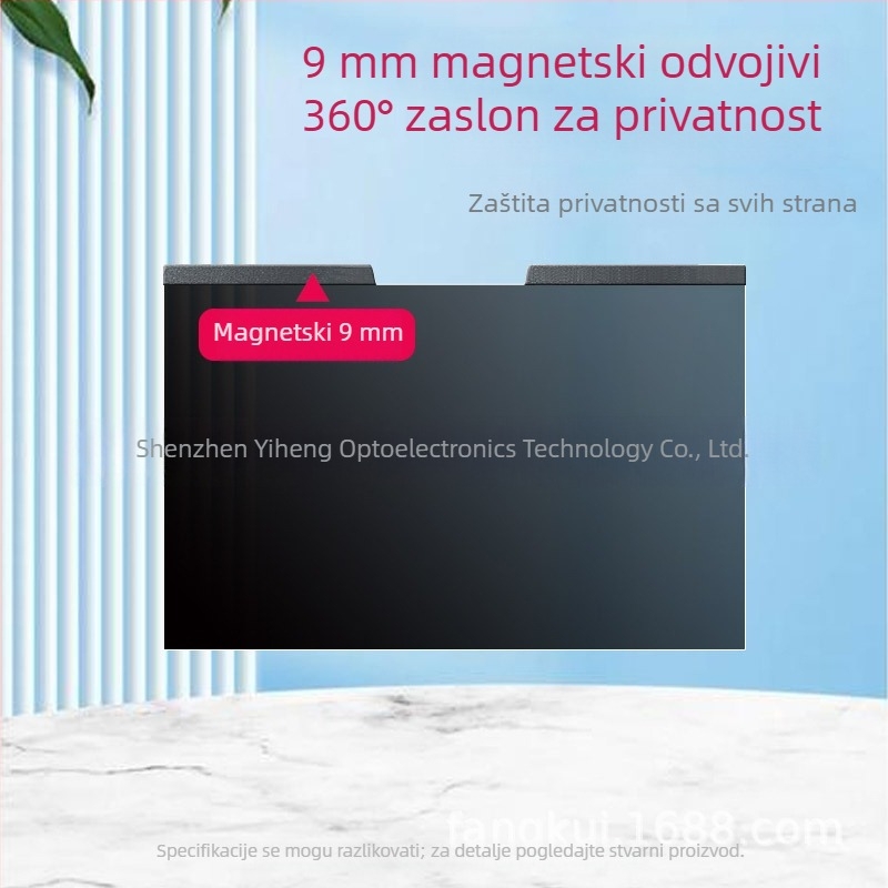 Magnetski odvojivi film za privatnost zaslona prijenosnog računala, bez ljepila; veličine 13,3/14/15,6/16 inča; anti-odsjajni