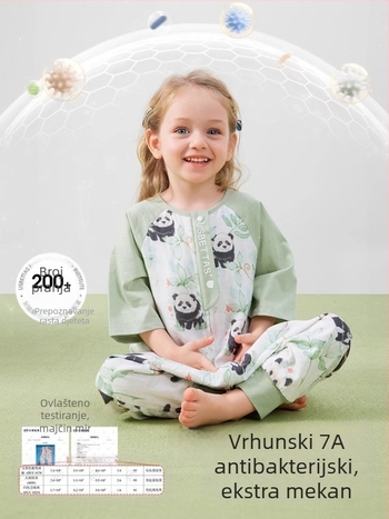 Dječji spavaći vreća sa dizajnom podijeljenih nogu, vanjska tkanina od bambusovih vlakana, podstava od pamuka, punjenje 70% recikliranih vlakana