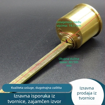 Cilindar brave za vrata, novi kineski stil, od čistog bakra, 120 g po set, kompatibilan s elektroničkim bravama