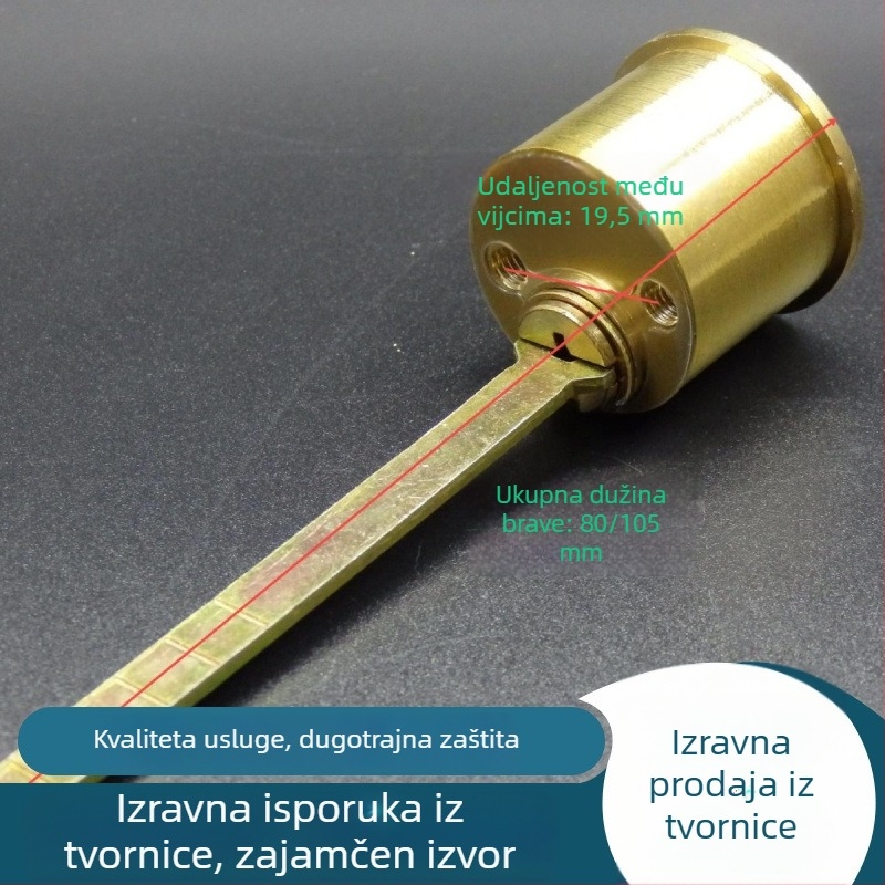 Cilindar brave za vrata, novi kineski stil, od čistog bakra, 120 g po set, kompatibilan s elektroničkim bravama