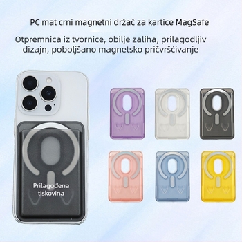 Magnetski držač kartica za iPhone 16 – mat PC tvrdi kućište, prilagođeni logo, magnetska stražnja naljepnica