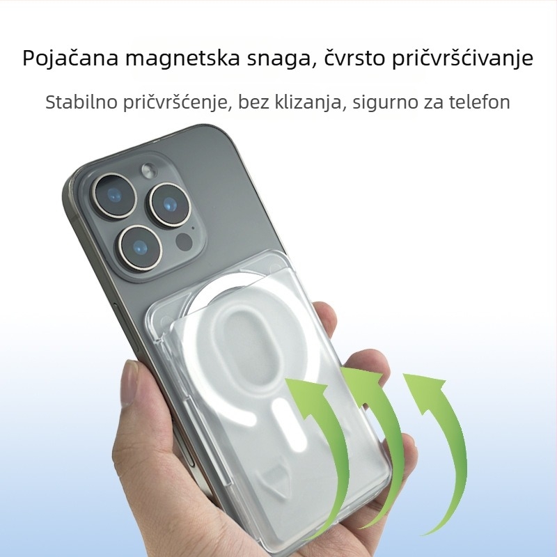 Magnetski držač kartica za iPhone 16 – mat PC tvrdi kućište, prilagođeni logo, magnetska stražnja naljepnica