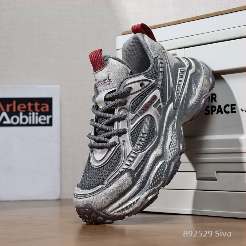 Muške Dad Shoes, za sve sezone, mrežni gornji dio, mikrovlakna koža, gumeni potplat