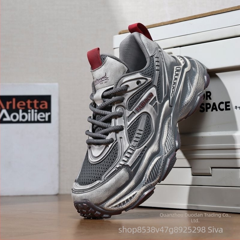 Muške Dad Shoes, za sve sezone, mrežni gornji dio, mikrovlakna koža, gumeni potplat