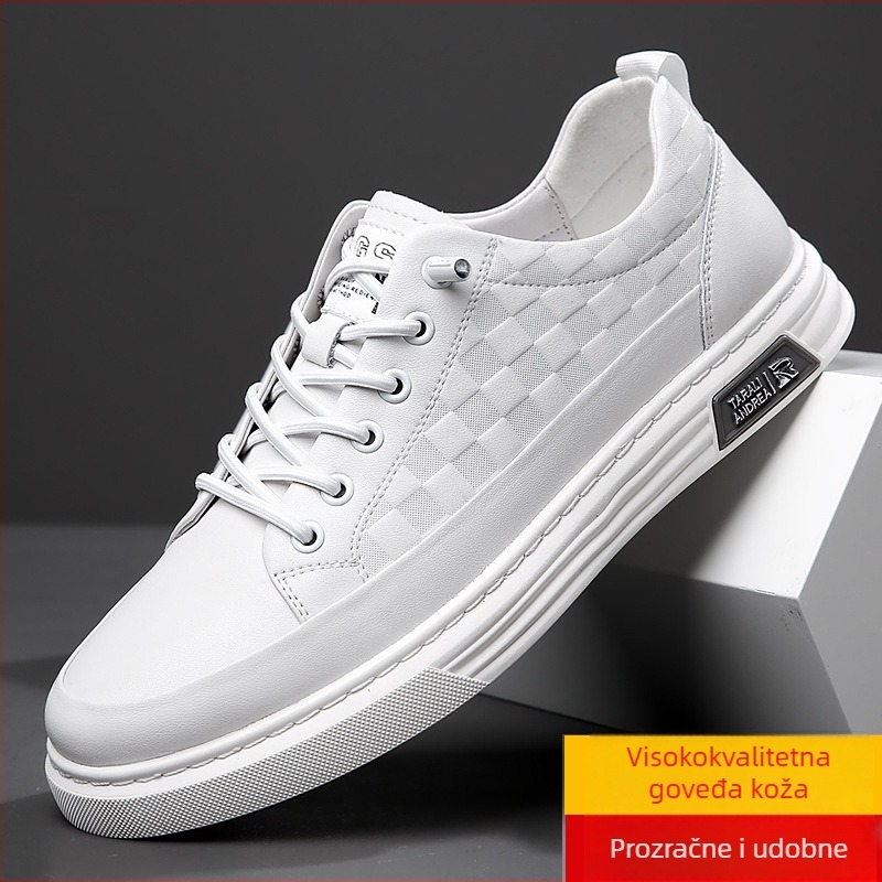 Skateboard tenisice, prozračne, bez vezica, niski vrh; gornji dio: dvostruka kravlja koža; podstava: dvostruka svinjska koža; potplat: gumeni