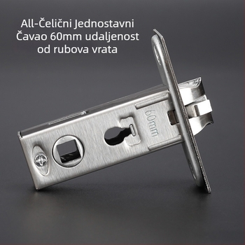 Gu Le tijelo brave od nehrđajućeg čelika 304, jednostruki jezičak, za unutarnja vrata, All-Steel model, moderni minimalistički stil