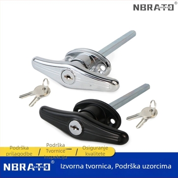 Brava za vrata s T-ručkom, cinkova legura, model RCL-020, završna plastifikacija sprejem, težina 260 g, pogodna za poštanske sandučiće, kutije za distribuciju i garažu