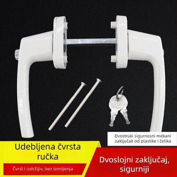 Spring Plastic brava za vrata od cinkove legure s ključem za sigurnost i dvostrukom ručkom, model CY-holding hands, moderan stil