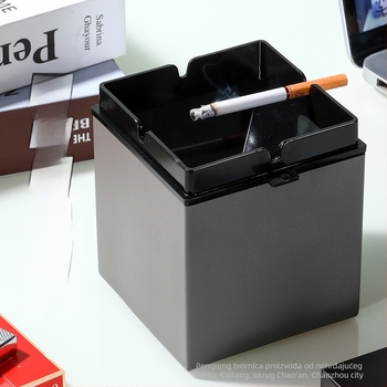 Auto pepelnjak od nehrđajućeg čelika s poklopcem, dvostruki sloj, otporan na vjetar, uključuje lijevak i poklopac, nano premaz