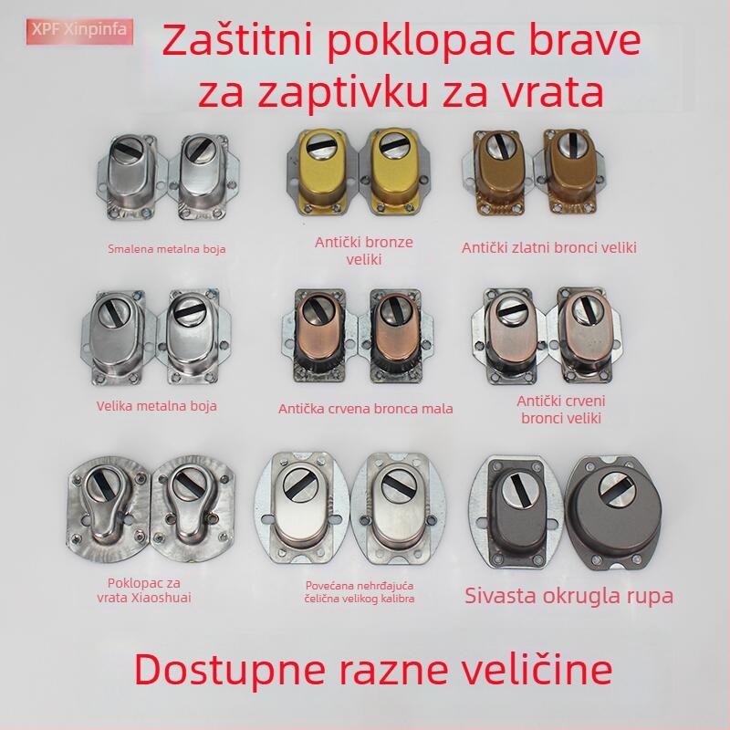 Xinpinfa zaštitnik brava s poklopcem cilindra – model Interlocker, čelična konstrukcija, zaštita od provale na vratima, moderni minimalistički stil.