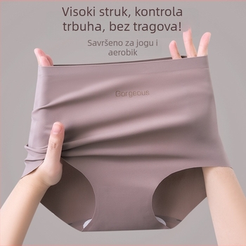 Bešavne ženske gaćice za jogu i fitness – Ice Silk najlon, prozračné, antibakterijske, visok struk