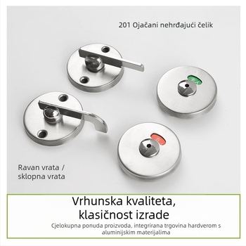 Brava za pregradnu vrata javne kupaonice – nehrđajući čelik, indikator brava, moderni minimalistički dizajn