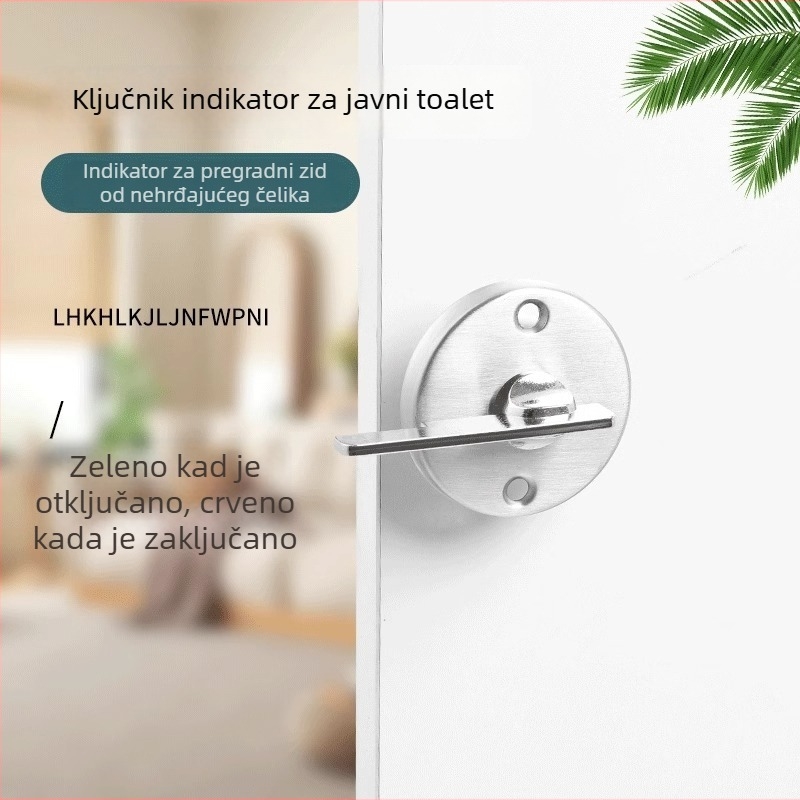 Brava za pregradnu vrata javne kupaonice – nehrđajući čelik, indikator brava, moderni minimalistički dizajn