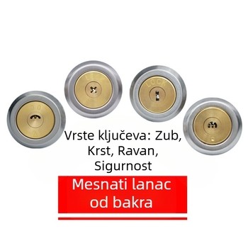 Vanjska brava za vrata, bakreni cilindar brave, sigurnosna vrata, cilindar brave, težina 200 g