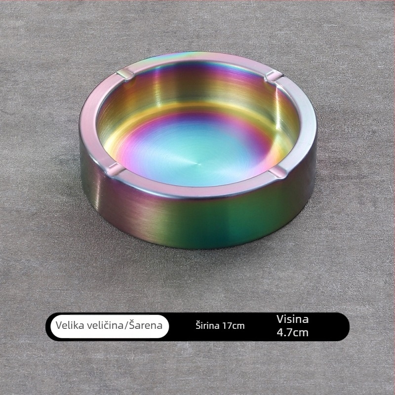 Pepeljara od nehrđajućeg čelika s mogućnošću prilagođenog logotipa, za Internet kafiće, barove i kućnu upotrebu, otporna na vjetar i padove