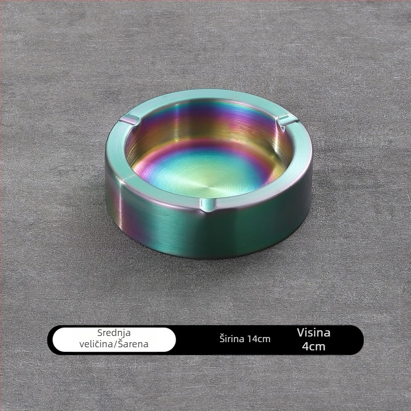 Pepeljara od nehrđajućeg čelika s mogućnošću prilagođenog logotipa, za Internet kafiće, barove i kućnu upotrebu, otporna na vjetar i padove